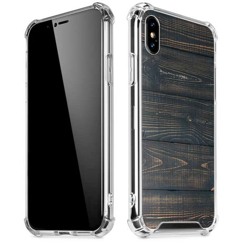 Black Painted Wood iPhone XS Max Clear Case